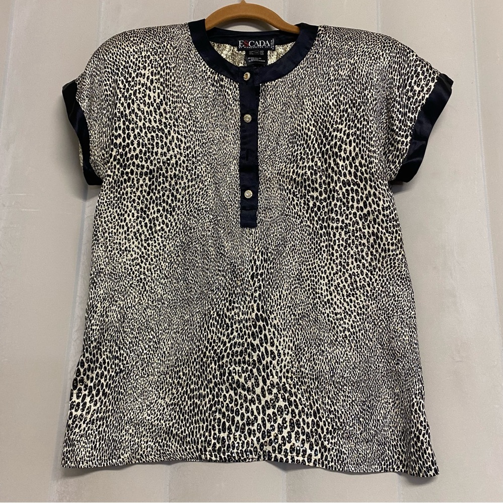 Vintage Escada Margaretha Ley Women’s Blouse Size 6 Silk Blend Designer Luxury